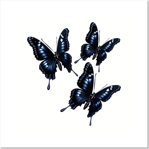 Butterfly Black Wall Art by jlee